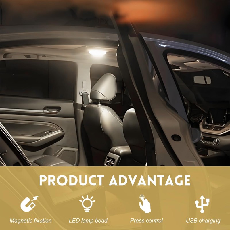 FSTURIOS Car Interior Ceiling Roof Light, Magnetic Wireless Dome Map