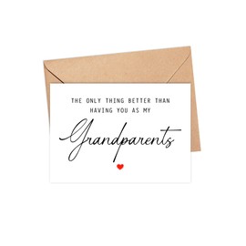 DiandDesignGift Pregnancy Announcement Grandparents Card, 5 x 7 inches, Blank Inside, Includes Envelope