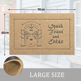 AAZZKANG Funny Large Welcome Mat Indoor Outdoor Anti Slip Doormat for Entrance Speak Friend and Enter Doormat Easy to Clean Entry Mats for Front Door 60x90cm