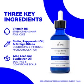 Elon Concentrated Hair Serum for Hair Growth - Revitalizing Scalp Serum for Hair Growth- Extra Strength DHT Blocker, Paraben-Free (2 Fl Oz)