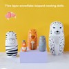 5Pcs Russian Nesting Dolls Hand Made Exquisite Wooden Animal Nesting