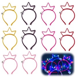 OIIZREO 10 Piece Set of 10 Glowing Headband Crown Headband, Cosplay Accessories, Glowing Headband, Cute, Glowing Toy, Cosplay, Costume, Cosplay Accessories, Party Supplies, Bangs, Painless, Costume,
