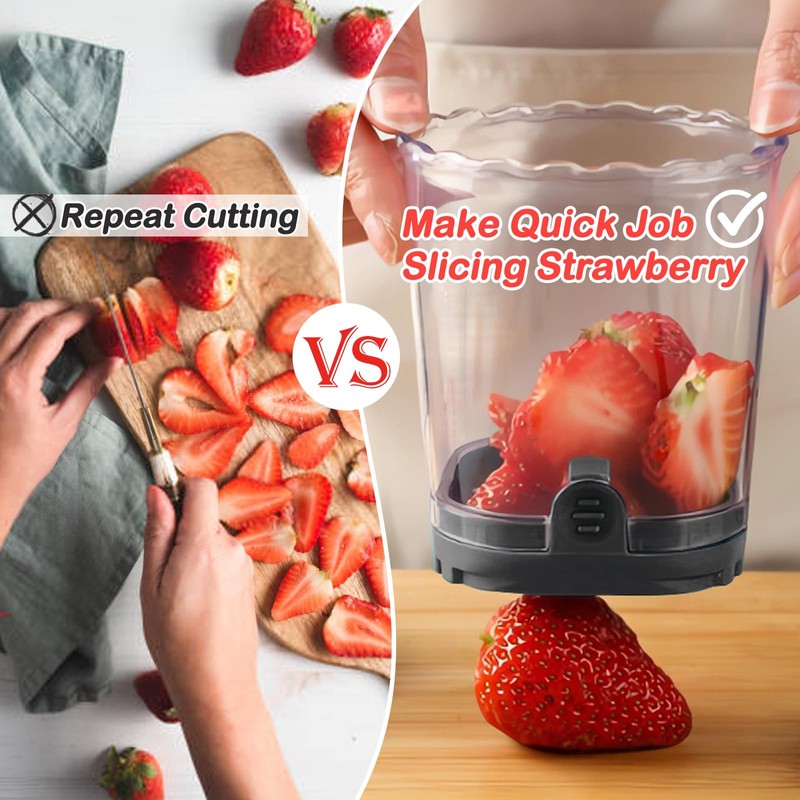Creative Strawberry & Fruit Slicer - Detachable Cutter with Push