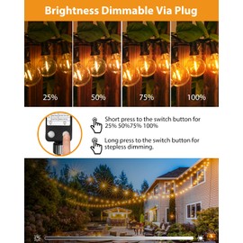 btfarm btfarm 10M Lichterkette Au?en Dimmbar, LED Outdoor Lichterkette Strom mit Timer, Wetterfest IP65 Wasserdicht Lichterkette Glhbirnen fr Garten Terrasse Hochzeiten Party, Warmwei?