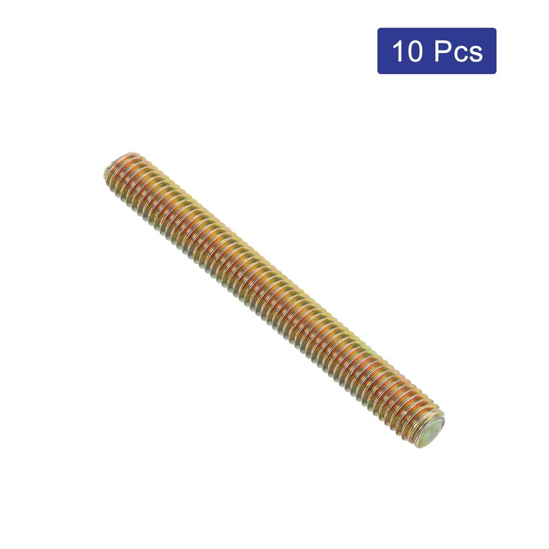 sourcing map 10 Pcs Fully Threaded Rod, M8-1.25x70mm Carbon Steel