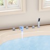 Bathtub Faucet Deck Mount Widespread Waterfall Roman Tub LED Bathroom