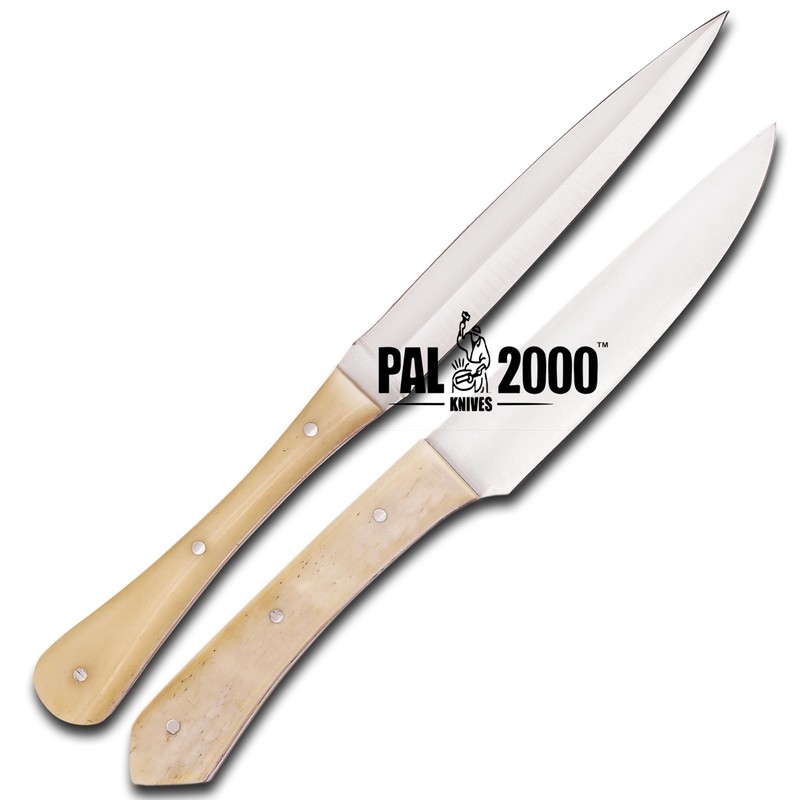 PAL 2000 KNIVES CHE-3115 Handmade D2 Steel 2Knife Set Camel