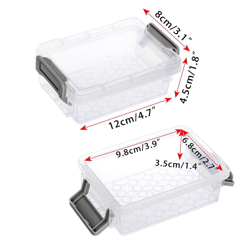 BSTKEY 12 Pcs Plastic Small Storage Containers with Lids, Clear