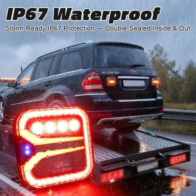 T327 Wireless Trailer Lights w/USB-C, Magnetic Tow Light Kit