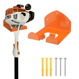 Yiows Weedeater Rack, 1 Pack Weed Eater Hanger, Weed Eater Rack for Wall, Heavy Duty Garden Tool Garage Organizer Trimmer Holder, Chainsaw Hanger Wall Mount(Orange)