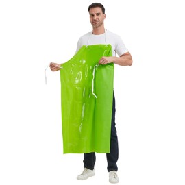Nanxson Unisex Bib Apron TPU Waterproof Odourless Lightweight Work Apron Dishwasher Apron Butcher Apron, Green