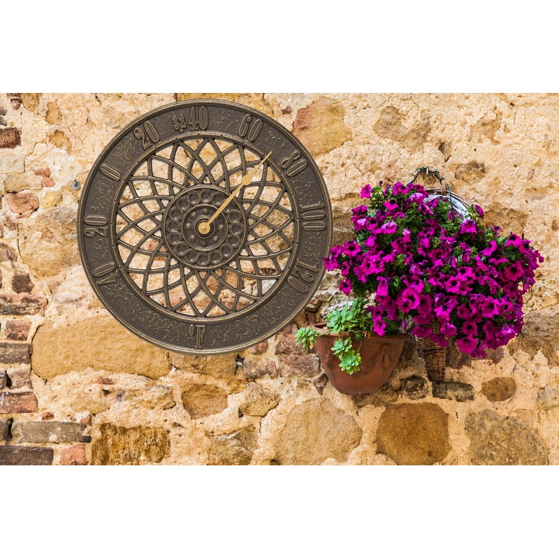 Whitehall 02003 Spiral Indoor Outdoor Wall Thermometer, French Bronze, 14"