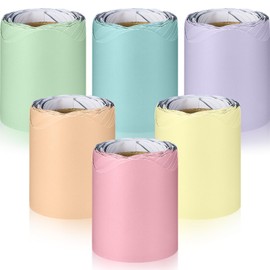 TaoBary 6 Rolls 98.4 ft Classroom Borders for Bulletin Board Colorful Scalloped Summer Bulletin Board Trim Decorations for School Whiteboard Cork Poster Chalkboard Wall(Pastel Color)