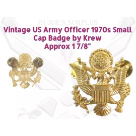NOS US Army Vintage Officer Service Cap Hat Insignia Badge Krew 1F4
