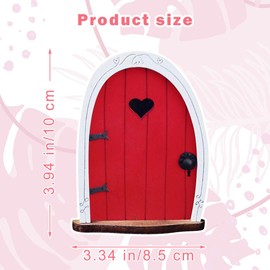 YOULJINTFA Fairy Garden Accessories for Trees Miniature Fairy-Doors Wall Wooden Doors Ornaments Art Sculpture Decoration DIY Fairies Indoor/Outdoor Mystical Door for Tree Trunk(Red)