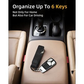 KIEIYI Carbon Fiber Keychain Organizer, Key Ring Holder for 2-6 Keys, Car Key Accessories (Aluminum Alloy Black)
