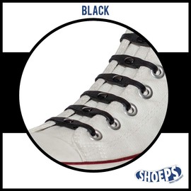 Shoeps Men's Elastic 14-Piece Laces, Black, X-Large