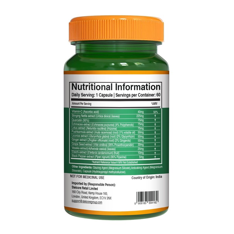 Pure Nutrition Lung Health Supplement | 60 Caps | Herbal