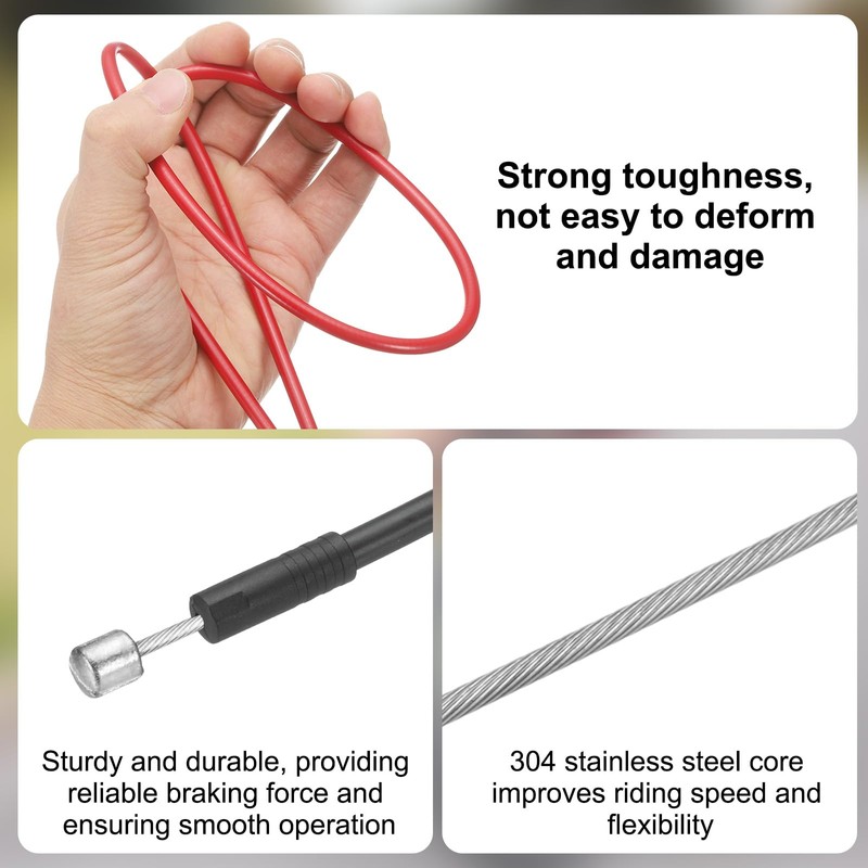 sourcing map Bicycle Shift Cable Housing Set Universal Bicycle Brake