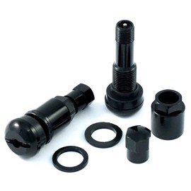 Set of 4 11.3 mm Aluminium Valves Rim Valves Metal Valves Black