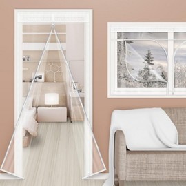 Windproof Barrier Film for Doors & Windows / Thermal Curtain Entryway Extra Large Windproof Vinyl for Entrances (150x230cm)