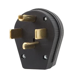 Jeriup - Nema 14-30P 30 Amp 125/250 Volt Angle Plug, 3 Pole 3 Wire Grounding Straight Blade Plug for Dryer and Ranges