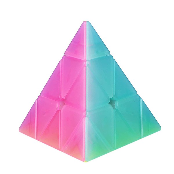 Jelly Windmill Speed Cube Pyramid Speed Cube Triangle Speed Cube 3x3x3 Stickerless Vivid Color Magic Cube Sturdy and Smooth Cube Puzzle Toys (Pyramid Speed Cube)