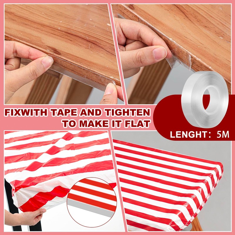 Boao 6 Pcs Plastic Picnic Table Cover 72 x 30