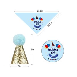 Pack of 2 Dog Birthday Bandana Set, Dog Birthday Hat Dog Birthday Tie Ties Dog Bandana Dog Accessory Set Dog Birthday Party for Puppy Cat House