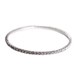 Arsimus Crystal Rhinestone Stretchy Elastic Tennis Anklet (Silver 1 Row)