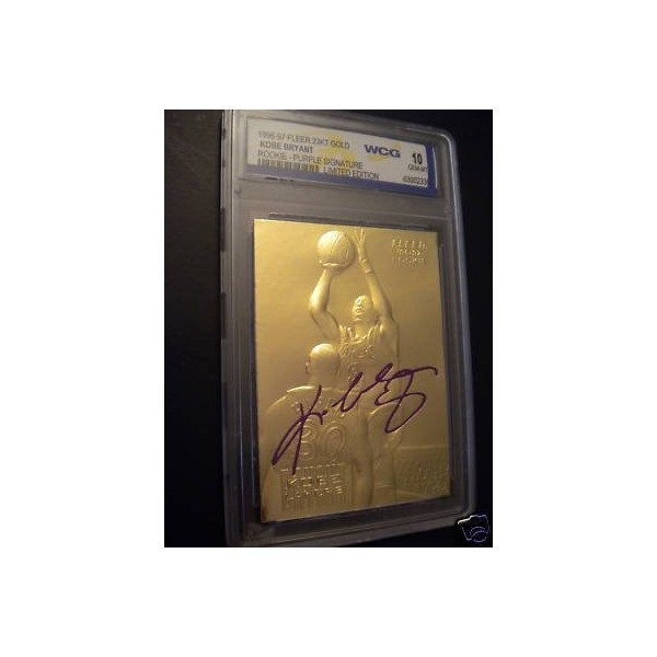 Basketball Kobe Bryant 1996-97 Fleer WCG GEM-MT 10 23KT Gold Rookie Card! (Signature Edition)