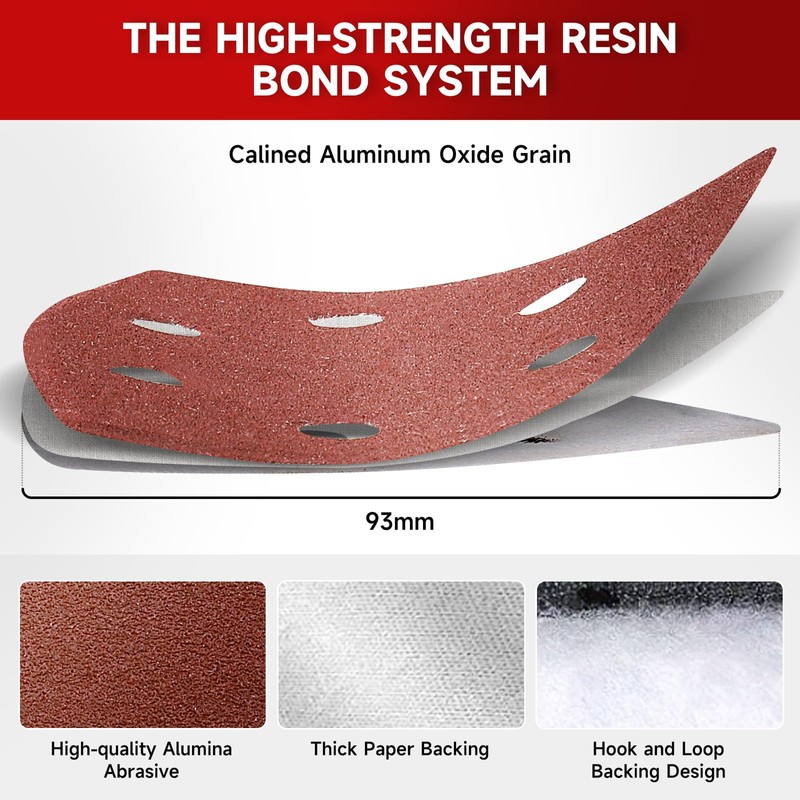 PMIQSA Pack of 90 80 Grit Delta Sandpaper Triangular Sanders