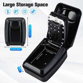 Key Safe with Illuminated Number Code, Outdoor Key Safe, Wall Mounted Key Box, Waterproof Robust Key Box, Large Key Safe with 12 Digits for Home, Garage, Office, School