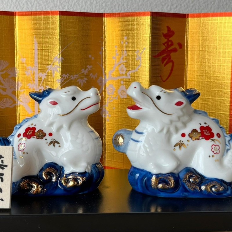 Yakushi Kiln 2024 Zodiac Dyeing Nishiki Shofuku Tatsu (Aun)