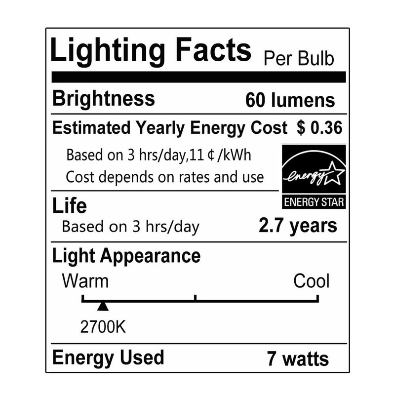 Snnalosses 7 Watt Night Light Bulb Warm White Replacement Bulbs