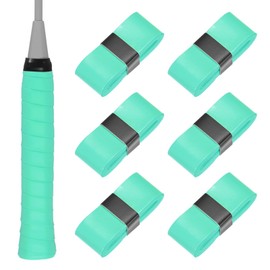 M METERXITY 6-Pack Tennis Racket Grip Tape PU Tennis Overgrip Grip Tapes Anti-Slip Sweat Absorbent for Pickleball/Racquetball/Badminton/Squash/Baseball Bat Handle Green Blue