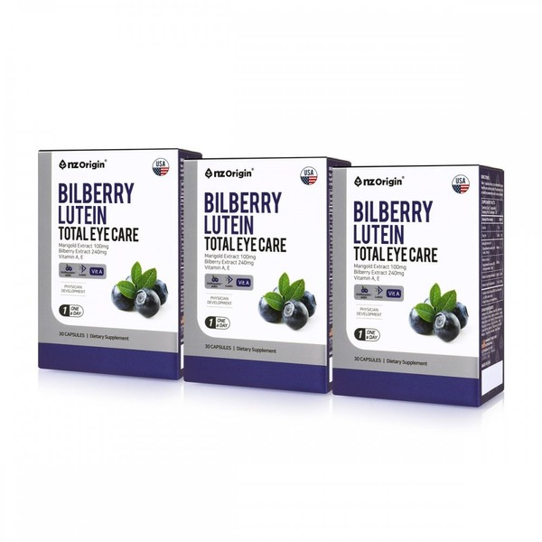 Enget Origin Bilberry Lutein Total Care 1X000mg / 엔젯오리진 빌베리 루테인 토탈 케어 1X000mg X 30캡슐X 3
