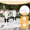 Zopeal 60 Pcs Plastic Champagne Flute Glasses and Bow Set