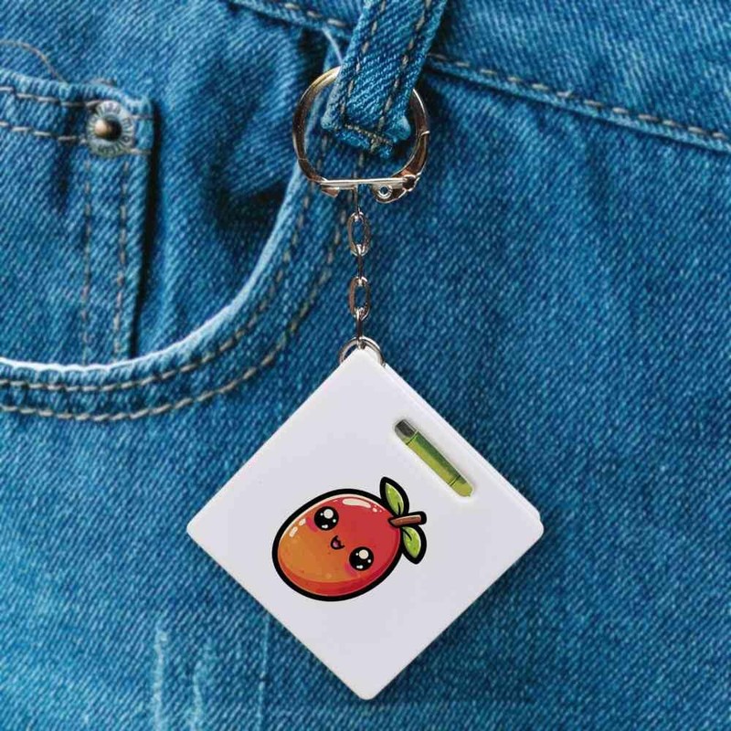 Azeeda 'Cute Kawaii Mango' Keyring Tape Measure/Spirit Level Tool (KM00038652)