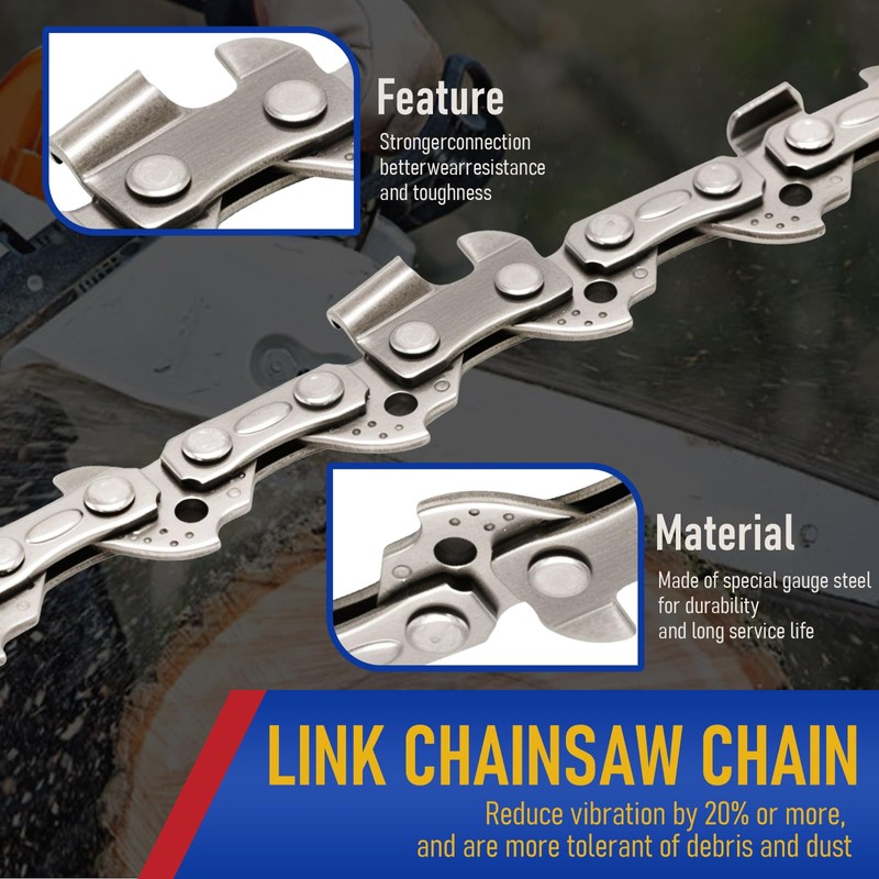 JUUDDENPARTS Chainsaw Chain for 12-Inch 30cm Guide Bar, 1/4" Low