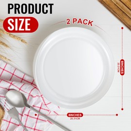 Hushee 2 Pcs Adaptive Scoop Plates 8 Inches Scooped Dish Suction Bowls with Silicone Anti-Slip Rubber Ring Eating Utensils for Elderly Disabled Handicapped from Parkinsons Dementia Stroke