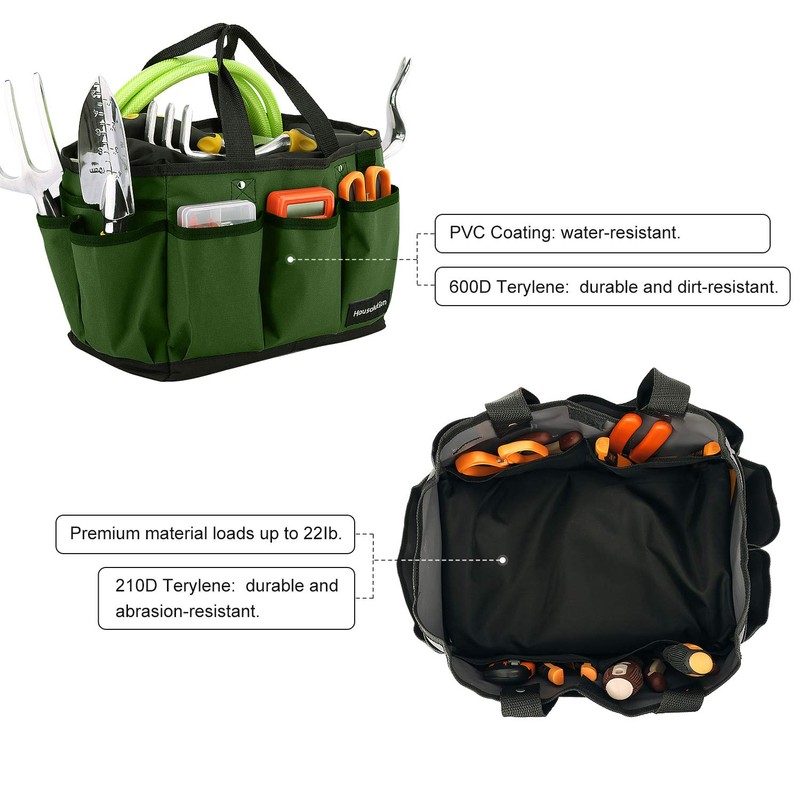 Housolution Gardening Tote Bag, Deluxe Garden Tool Storage Bag and