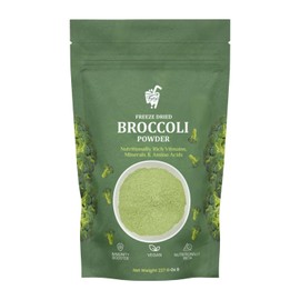 FzyEzy Freeze-Dried Broccoli Powder – 100% Natural, Non-GMO, Vegan, Gluten-Free Superfood | Rich in Fiber, Iron & Antioxidants | Green Powder for Smoothies & Recipes | No Additives | 227g