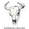 4 x Small 50mm 'Cow Skull' Transparent/Clear Sticker Decals for