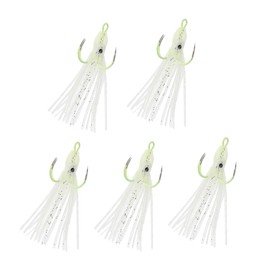 SUPVOX Glow-in-The-Dark Squid Hooks 4 Claw Fishing Octopus Bait Night Fishing