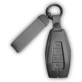 Funda de Llave Geely Coolray, Emgrand, Starray y Cityray Protector de Llaves de Auto Resistente y Elegante Accesorios Coches Geely, Compatible con Llavero y Cubierta de Llave de Auto (Gris)