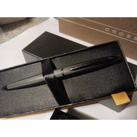 Cross ATX Ballpoint Pen Dark Diamond Cut Black PVD $150 New Birthday Gift