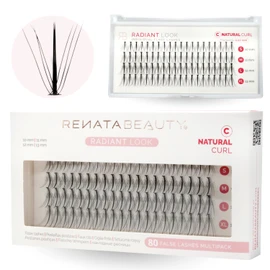 Renata Beauty 10D Radiant Look [C Curl] Individual False Eyelashes - Fake Lash Cluster Individual Eyelash Clusters - Natural-Looking Faux Lashes - in Lengths 10-13 mm - Set of 80 Pieces