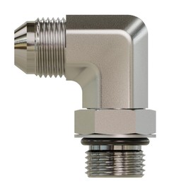 Generic 5/8"" Male JIC X 3/4"" Male O-Ring Elbow 90° Hydraulic Adapter, Silver