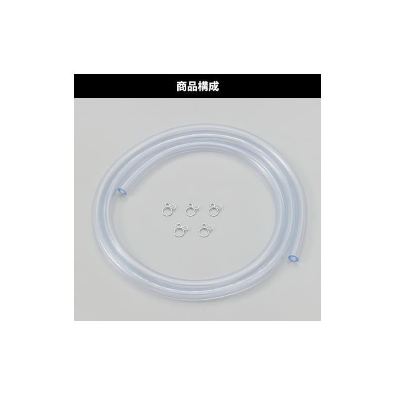 デイトナ(Daytona) バイク用 ブリーザーホース 内径φ4×外径φ7mm 全長1m 透明ホース 91851